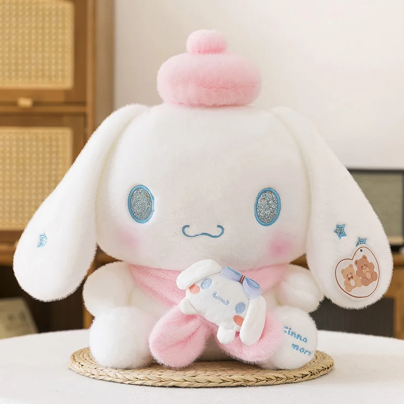 55 cm Kawaii Sanrio Plüschtier Cinnamoroll Stoffpuppe mit Hut Herz Große weiche Babypuppe Kindergeburtstag Weihnachtsgeschenk Perfekt