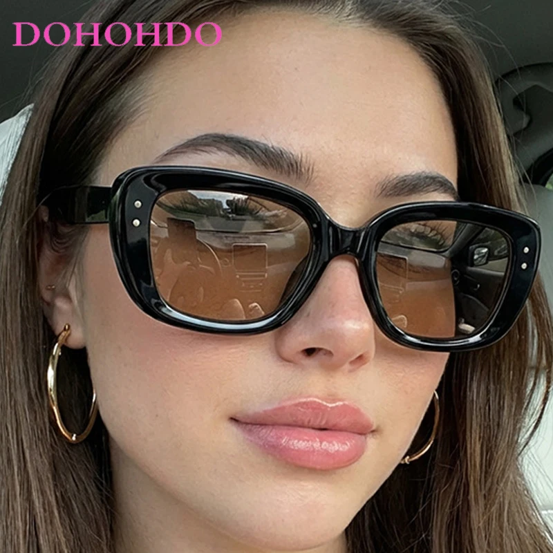 

Fashion Designer Cat Eye Rice Nail Women Sunglasses Vintage Big Frame Men Eyewear Driving Travel Shade Ladies Sunglasses UV400