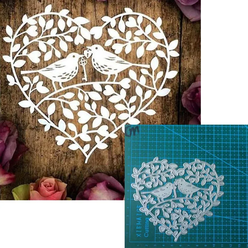 Branch bird wreath metal cutting dies Scrapbooking decoration paper craft knife mould blade punch template Embossing stencils