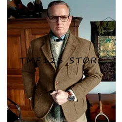 Giacca casual da uomo 2023 autunno e inverno moda nuova giacca Casual da uomo con risvolto senza cappuccio/cappotto di lana scozzese sottile maschile
