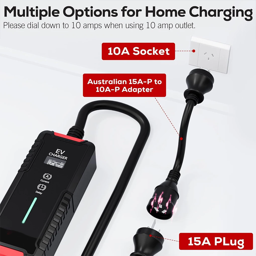 New Energy Vehicle Charger Adapter 10A to15A Plug Extension Cord 20CM Portable Ev Charger Accessory ForElectric Vehicles Durable