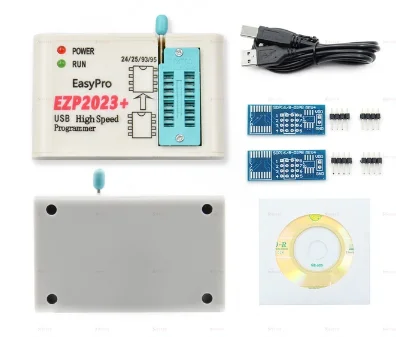 EZP2023 USB SPI Programmer Full Set with 7 Adapter Test Clip Sop8/16 Support 24 25 93 95 EEPROM Flash Bios Minipro Programmer