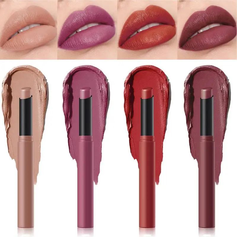 

Matte Nude Lipstick Tube Lipsticks with 6 Colors Waterproof High Pigmented Lip Stick Makeup for Women Girls Friends Family