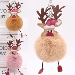 Cute Deer Plush Keychain Kawaii Animal Pendant Elk Key Ring for Women Kids Bag Charms Gifts Christmas Decorations 2025