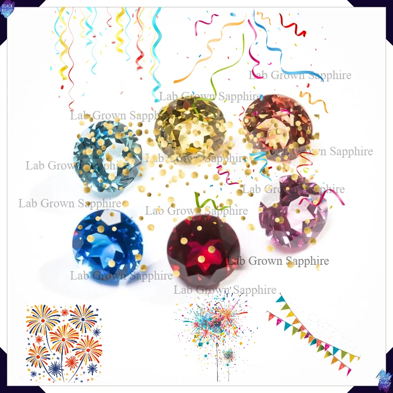 

Лабораторно выращенные сапфиры круглой огранки, различных цветов, свободные синтетические камни