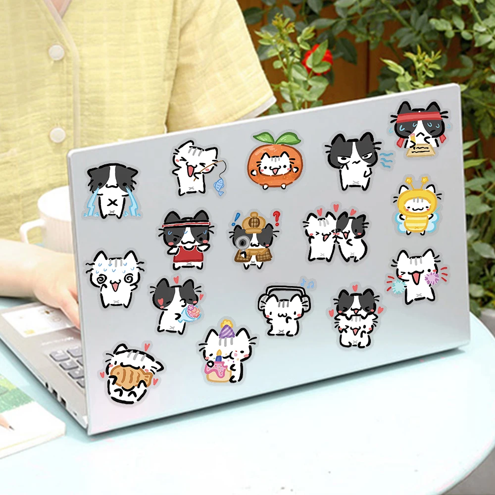 54 stücke Kleine Katze Transparent PET Aufkleber Aufkleber Für Laptop Sammelalbum Koffer Gitarre DIY Ästhetische Aufkleber Kreative Geschenke – Detail 14
