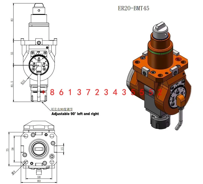 Imagem -06 - Cnc Power Head Tool Holder Brand Novidades Universal Bmw 40 45 55 65