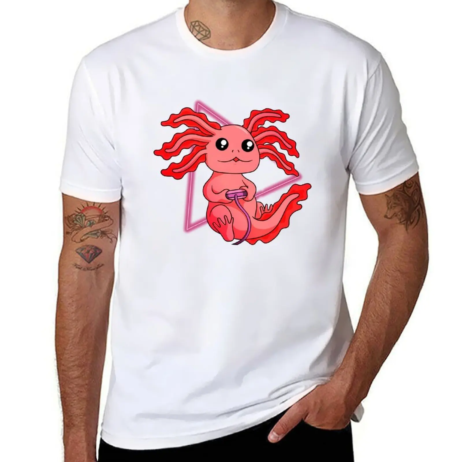 

Gamesolotl Video Gamer Kawaii Anime Axolotl T-Shirt t shirts for man pack cotton t shirt man luxury T-Shirt