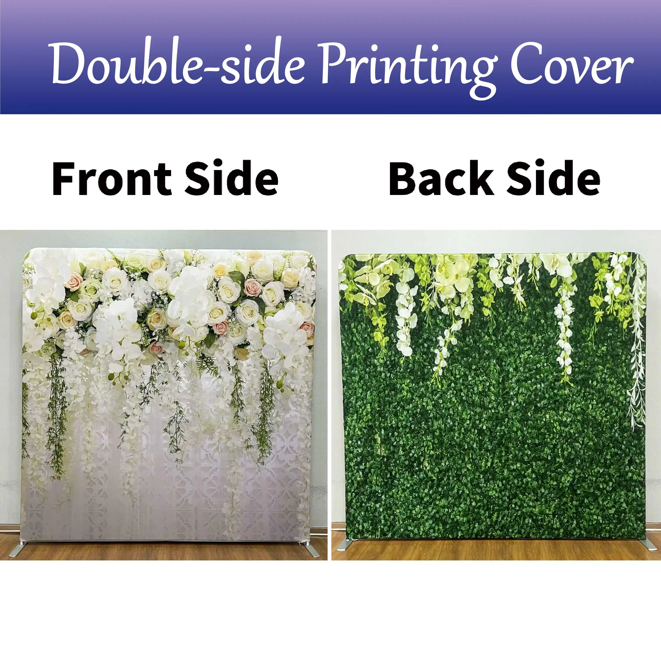 8ft Aluminum Square Backdrop Stand,double Side Personal Customized Cover,for Birthday Party and Wedding Background Decoration