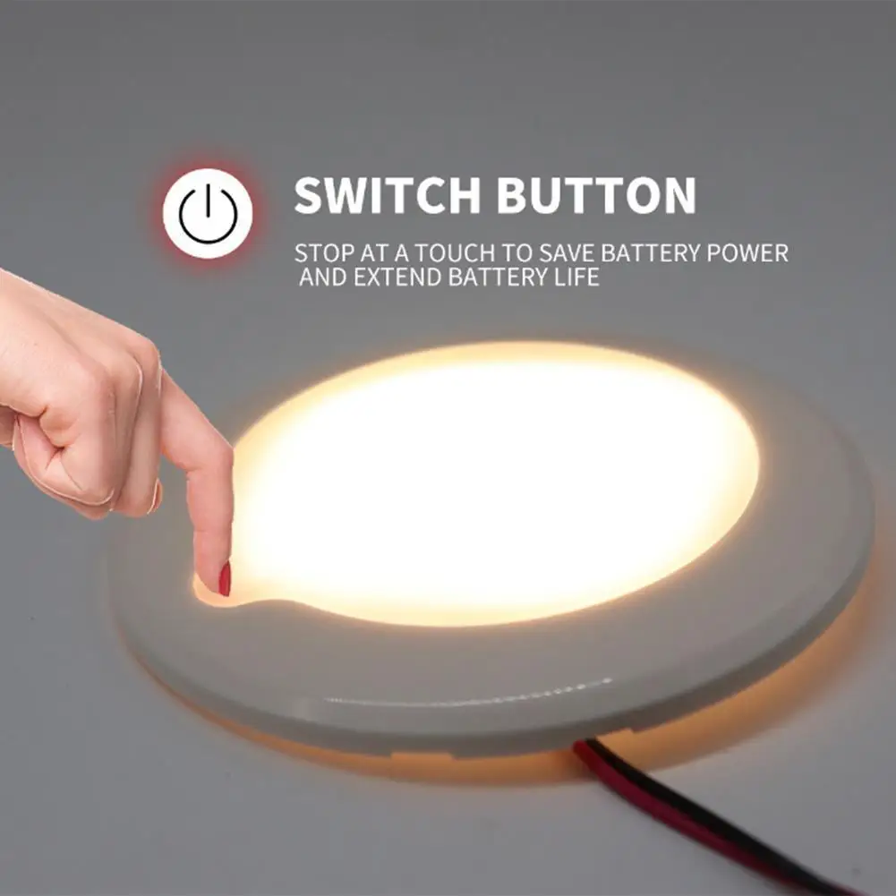 Caravan Marine Interior Lamp 3000-3300K Camper Caravan Marine Interior Light Touch Dimmable IP67 Waterproof LED Dome Light 200LM