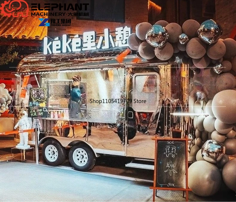 Carros de Comida Comerciales, Remolque Móvil de Comida, Camión de Comida con Cocina Completamente Equipada
