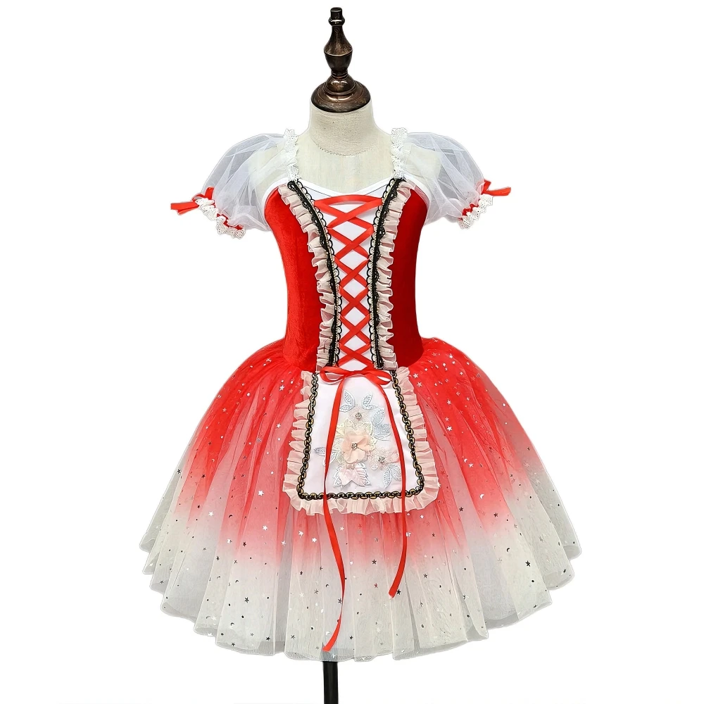 girls-ballerina-tutu-costume-puff-sleeve-lace-up-ballet-dress-with-tulle-skirt-kids-dancewear-for-stage-performance-recital