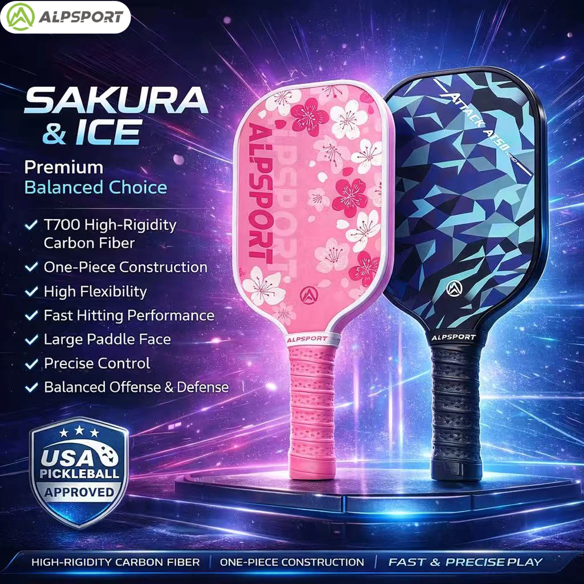 alpsport-t700-carbon-fiber-pickleball-paddle-with-aero-throat-usapa-approved-20mm-thermoformed-pickleball-for-power-control