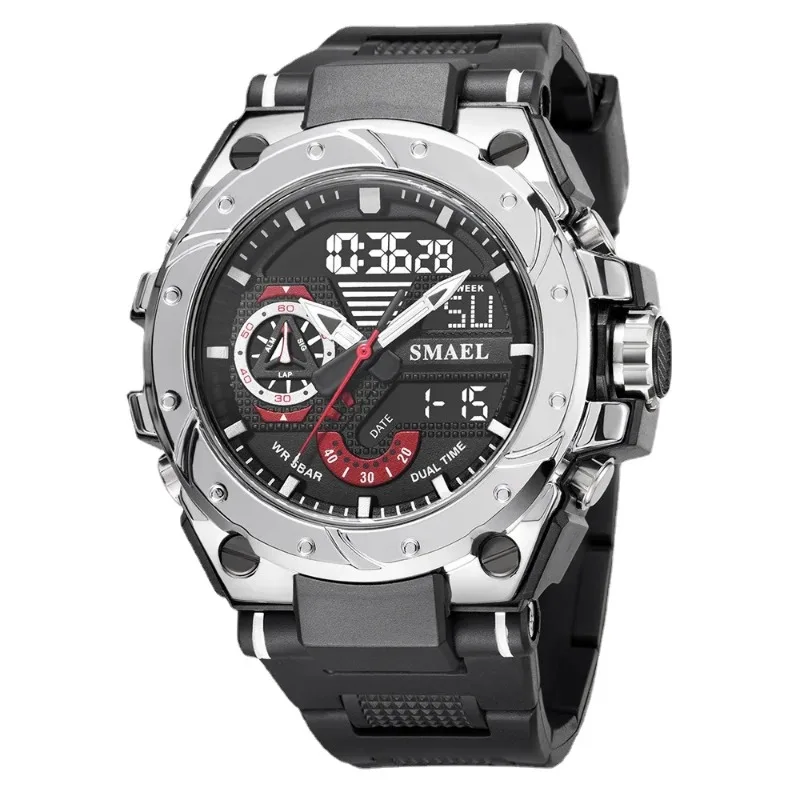 Sports Kids Watch Fashion Alloy Watch Men Multifunctional Cool Dual Display Outdoor Waterproof Electronic Digital Wristwatches