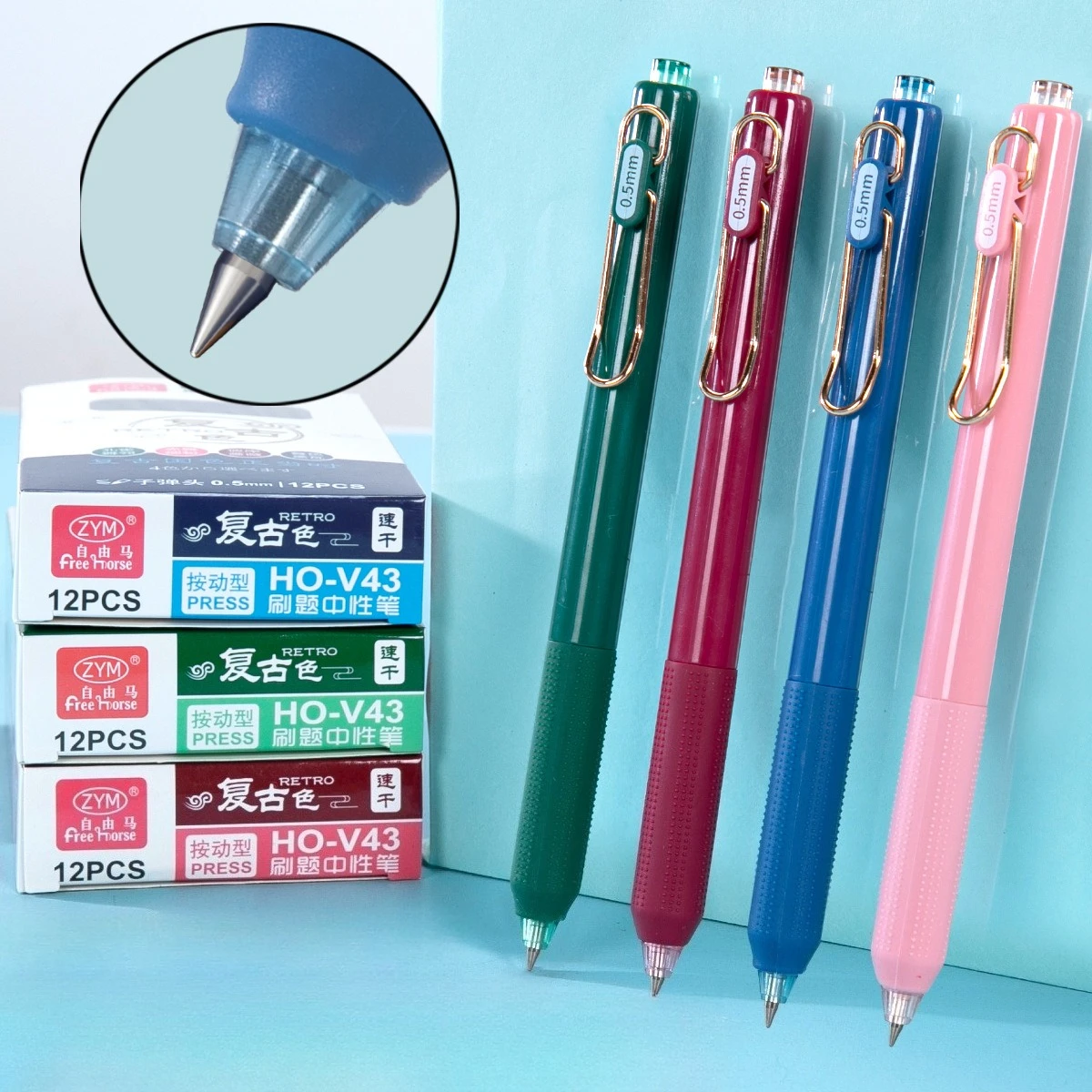 

3/6/12/24 Pcs Gel Pen Black/Blue/Red 0.5mm Large Capacity ink Write Smooth Ballpoint Pens For School Office Stationery Supplies