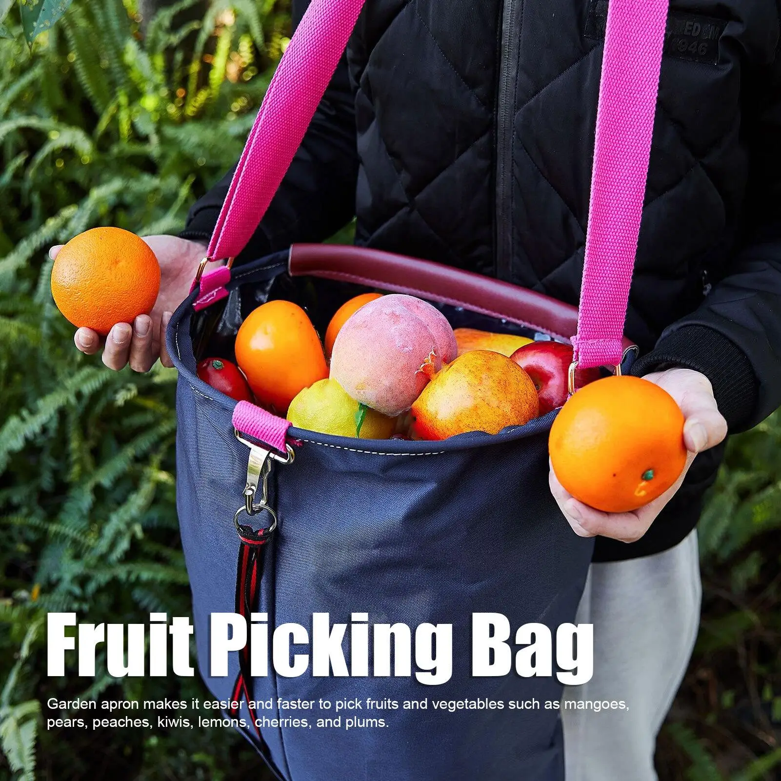 Lightweight Fruit Picking Bag & Garden Apron – 600D Oxford Cloth, Durable & Wear-Resistant for orchard Use