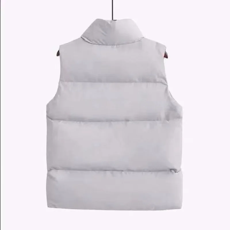 2023 Autumn Stand Collar Elegant Down Coats Warm Outerwear Casual Belt Sleeveless New Winter Women Fashion White Vests Jackets