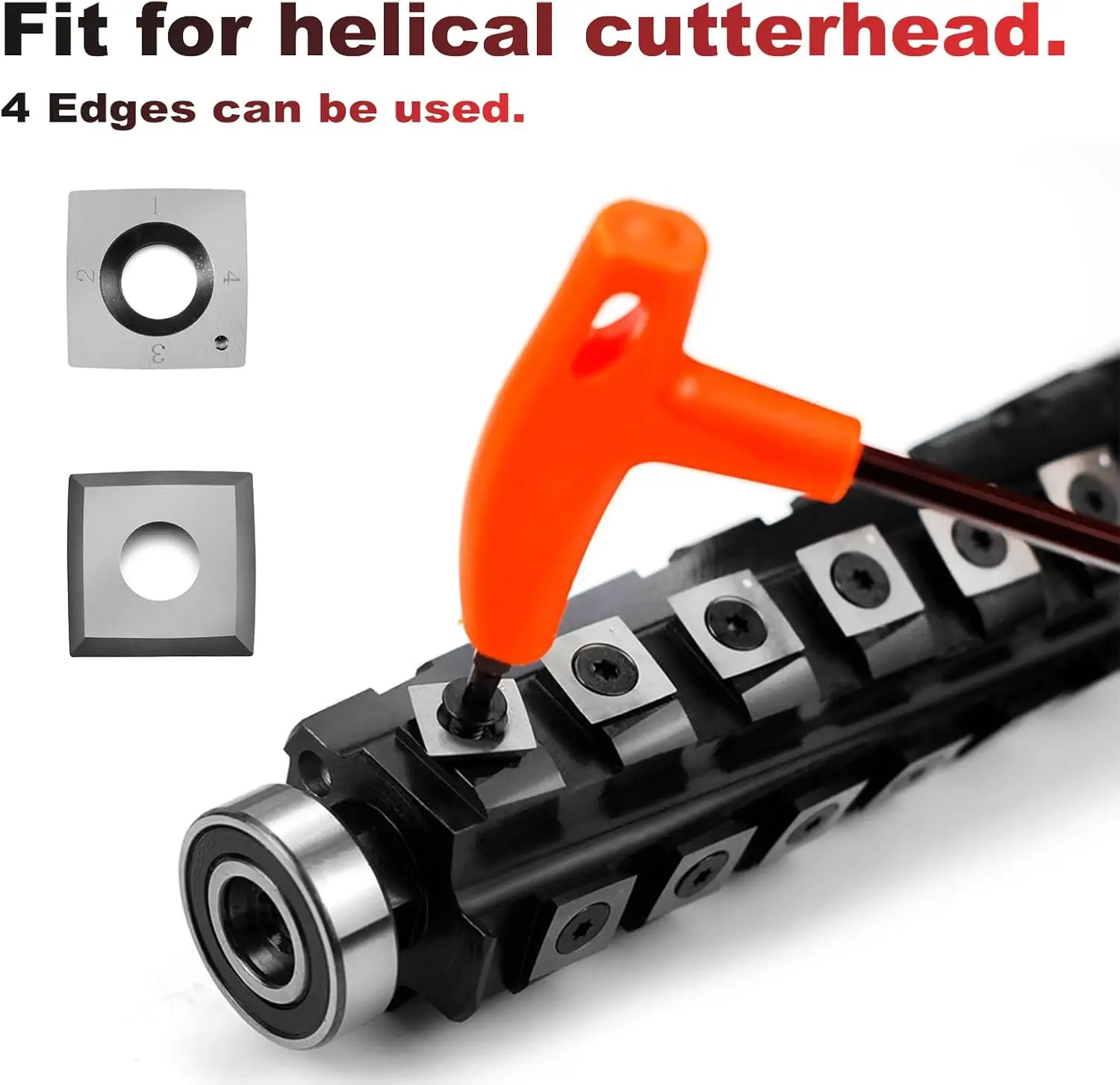 Carbide Inserts cutters (15x15x2.5mm-30°-R150-4R0.5) Insert for Woodworking Helical Cutter Head Tools, 100Pcs