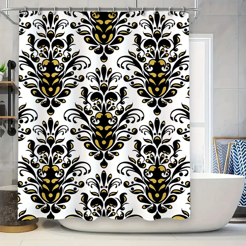 

Modern Minimalist Black White Striped Shower Curtain California Made Perfect for Contemporary Bathrooms 180 x 240 cm