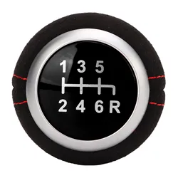 Car 6 Speed Gear Shift Head Silver Ring Ergonomic Wear Resistant Replacement for Subaru
