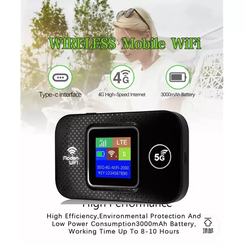 4G Mobile Router Mini Outdoor Wifi Hotspot Wireless Portable 150Mbps Pocket Repeater 3000mAh Type-C Interface