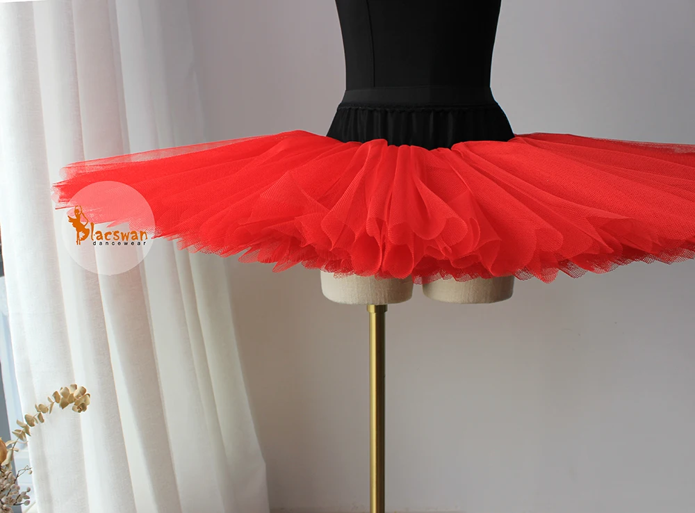 Black 8 Layer Stiff Tulle Basic Platter Pancake Practice White Rehearsal Ballet Tutu Skirt Girls BT602