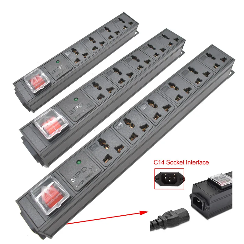 

C14 port PDU power strip1-11Unit Universal output socket Surge protection Network Cabinet Rack Switch wireless Electrical Socket