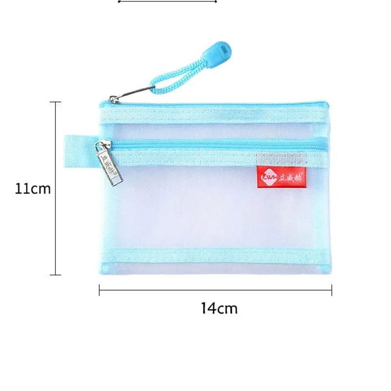 1PCS Small Mesh Double Layer Coin Bags Money Wallet Purse Bus ID Credit Card Storage Bag Earphone Cable Line Organizer Pouch