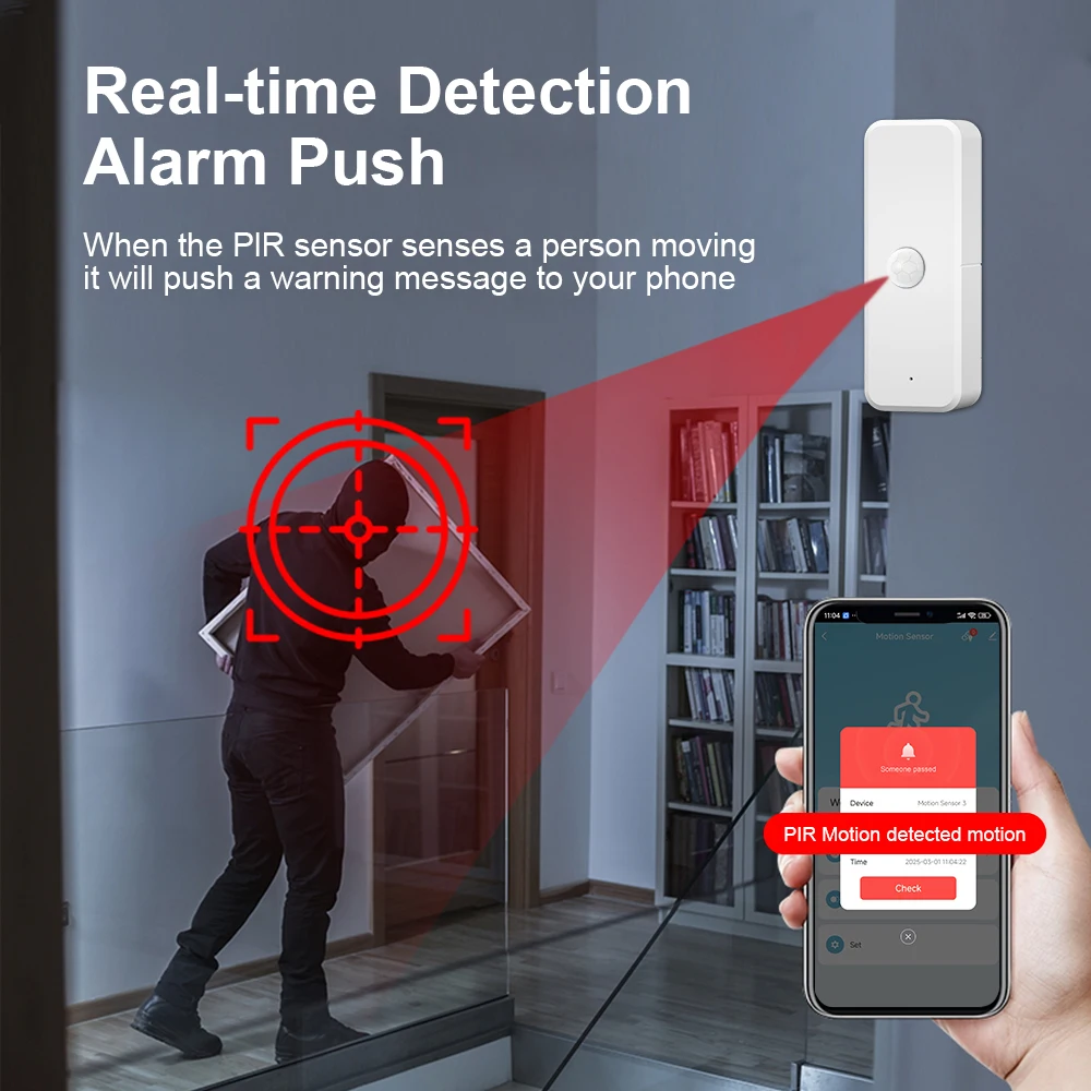Tuya Smart WiFi PIR Motion Sensor Human Body Infrared Detector Security Smart Life APP Works With Alexa Google Home