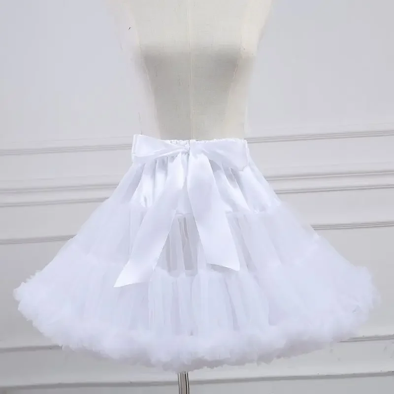 Lolita Skirt Super Violent Soft Yarn Black White Two Color Boneless Petticoat 2024