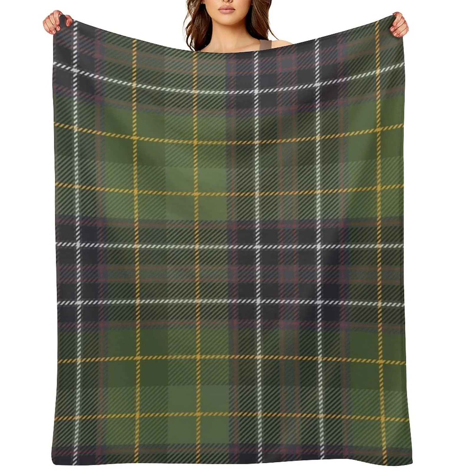 

Green Tartan Throw Blanket Plush Sleeping Bag Luxury Designer Furry Blankets
