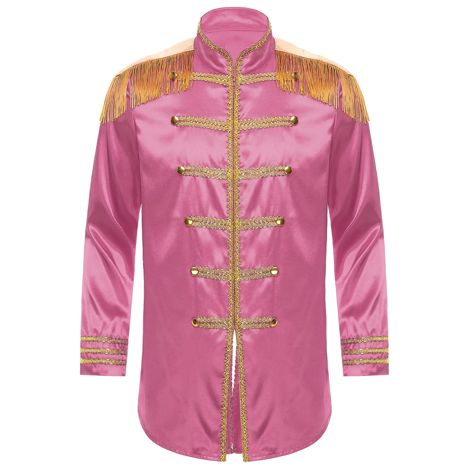 

Adults Mens SGT Sergeant Pepper Costume Satin Cardigan Coat Hippy Medieval Halloween Party Performance Carnival Cosplay Clothes