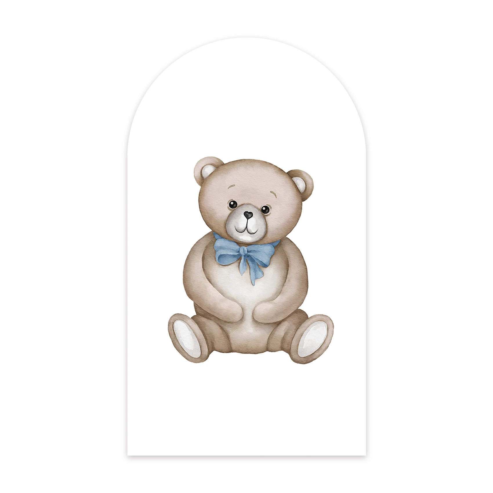 Bear Balloons Arch Backdrop Covers for Birthday Baby Shower Party Decoration Bilayer Stretchy Fabric, Elastic and Washable