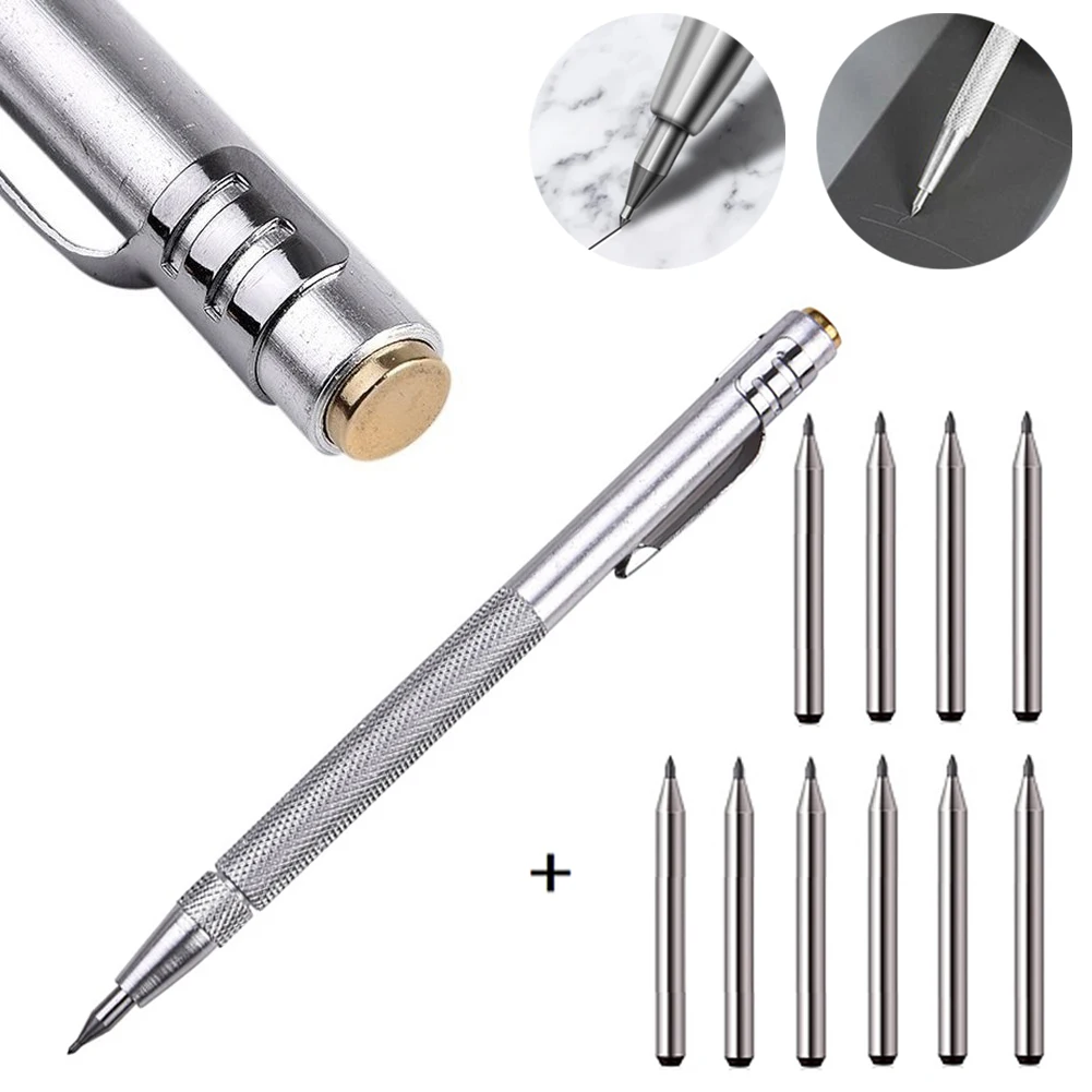 Stylo à tracer en carbure de tungstène pour verre, pointe en diamant, marqueur de gravure, marquage, carapté