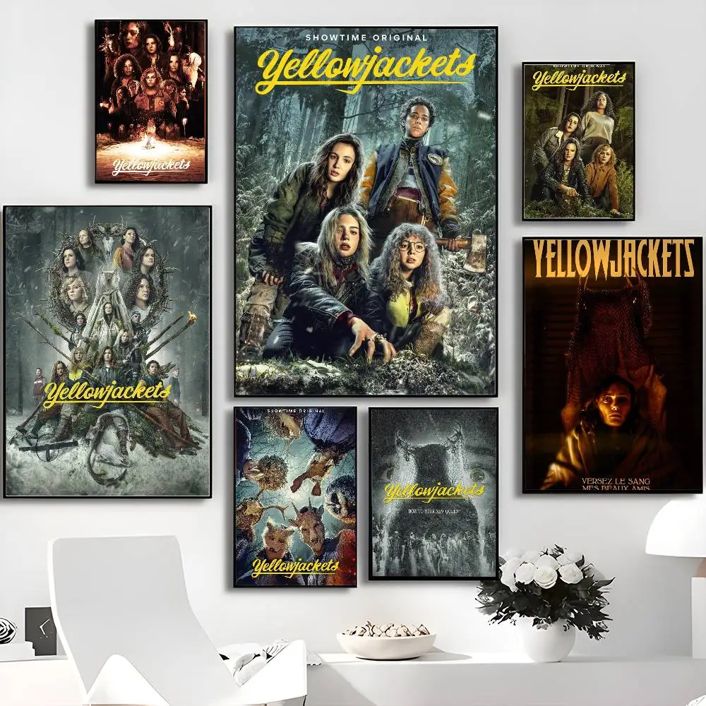 American TV Y-Yellowjackets Movie Sticky Posters Retro Kraft Paper Sticker DIY Room Bar Cafe Aesthetic Art Wall Painting