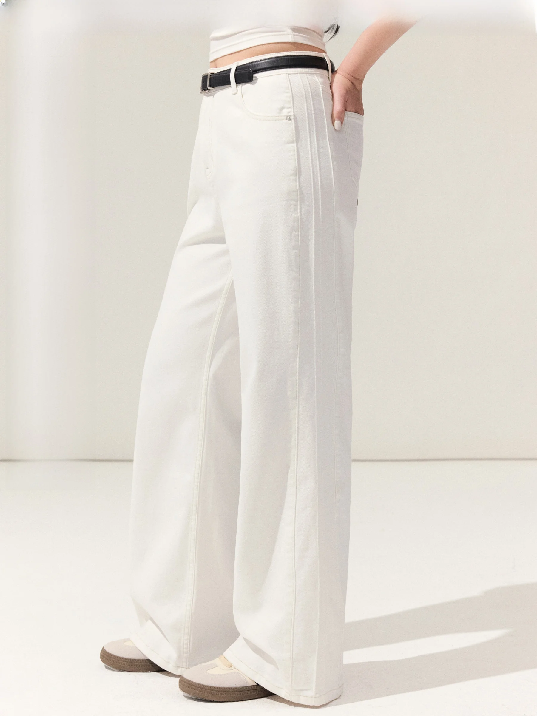 

Джинсы с высокой талией и прямыми штанинами больших размеров, женские повседневные эластичные джинсовые брюки, универсальные длинные брюки от Jululook для женщин больших размеров.