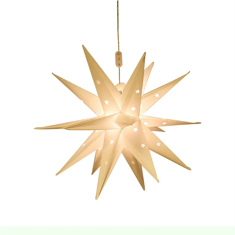 45CM 58CM Moravian Star Tree Top Star Light Battery Powered Holiday Party Bethlehem Star Christmas Tree Topper Decor
