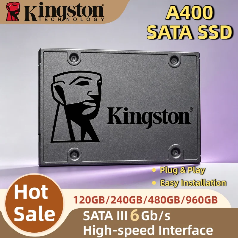 

Kingston A400 960GB 480GB 240GB 120GB 2.5 Inch SATA III Internal Solid State Drive for PC Laptop High Speed Max