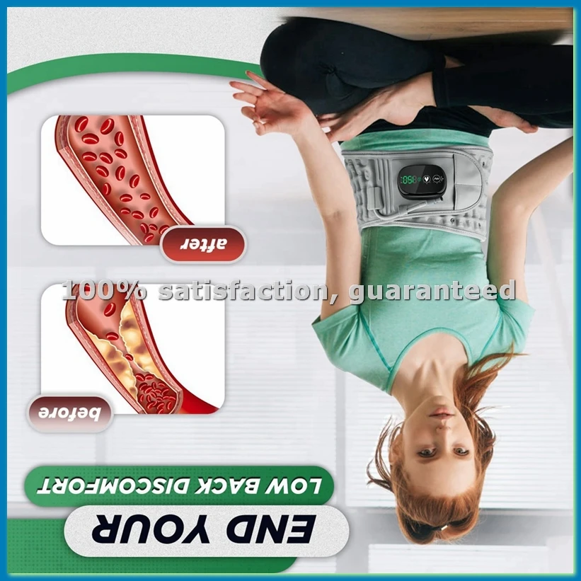 

Декомпрессионный пояс для спины с красным светом, подогревом и массажем, надувной корсет для облегчения боли в пояснице и позвоночнике - A63M