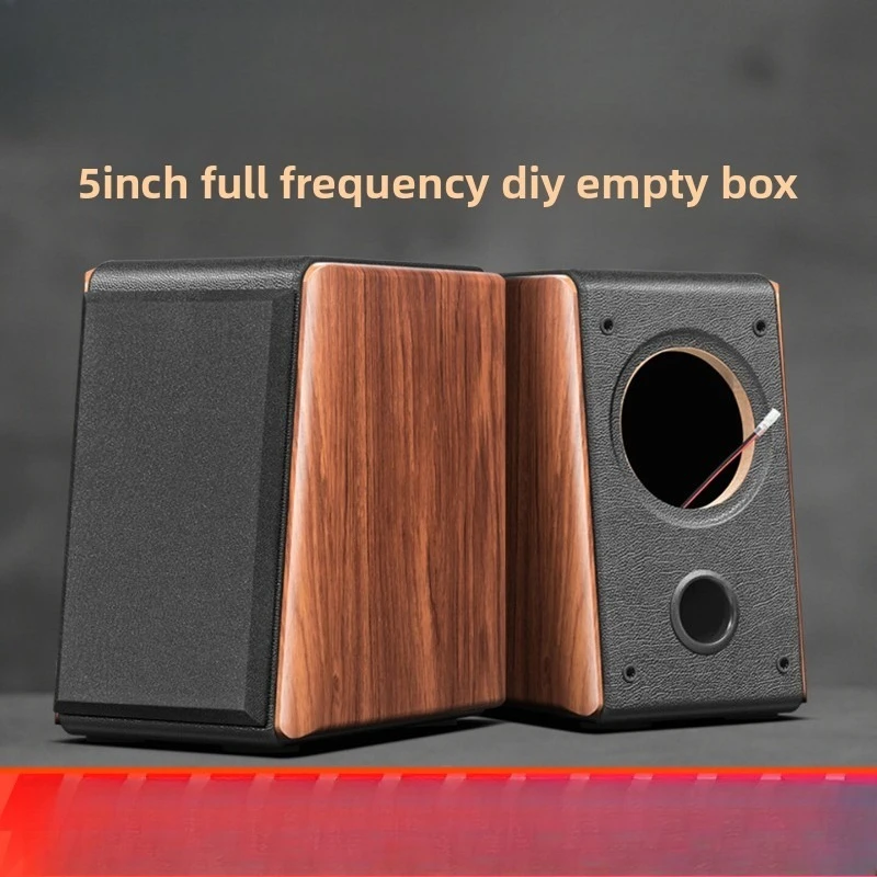 

5 Inch Bookshelf Speaker Empty Cabinet DIY Wooden Enclosure for Full Range Speaker 2 Pieces