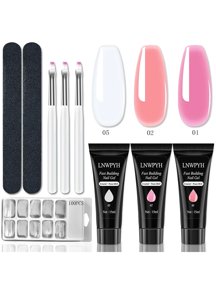 Ensemble de Gel d'extension d'ongles, vernis UV, Kit de manucure complet, Solution antidérapante, ensemble d'outils de Gel d'extension rapide pour Nail Art