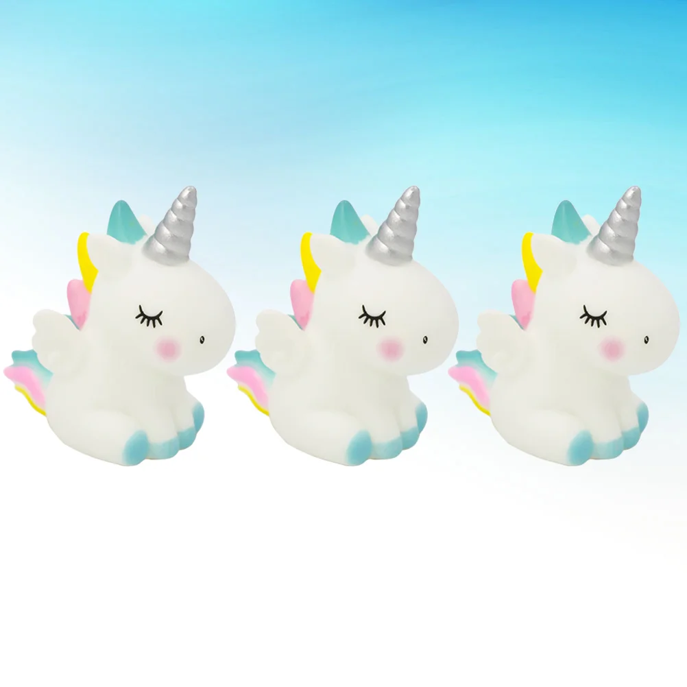 

3 Pcs Car Pink Decor Unicorn Gift for Birthday Fairy Figurine Cupcake Decoration