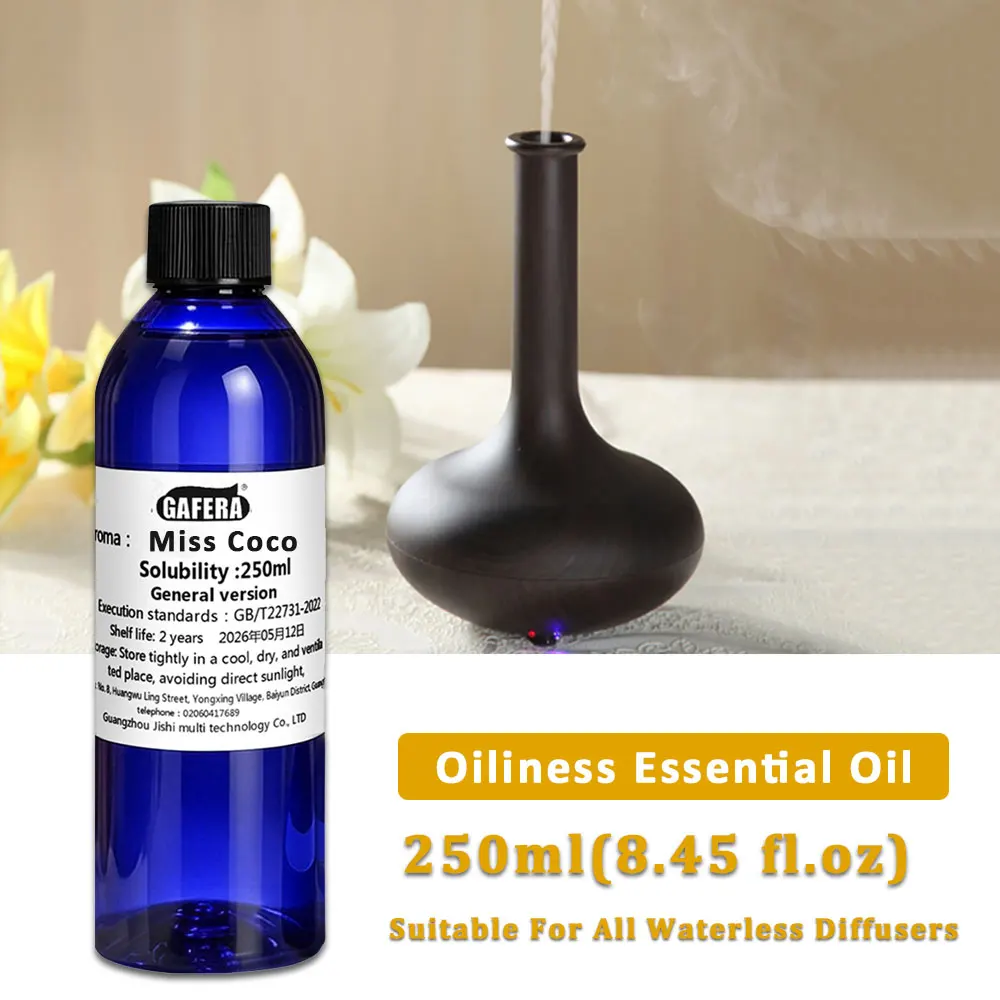 GAFERA 250ml (8.45 fl.oz) Miss Coco/Hilton Essential Oils - For All Waterless Diffuser, Aromatherapy Machine Replenishes Essence