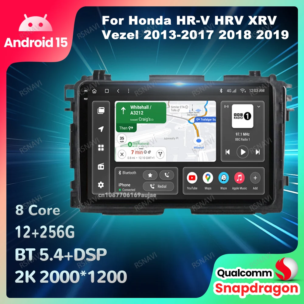 

Car Radio Android 15 For Honda HR-V HRV XRV Vezel 2013-2017 2018 2019 Viedo Player 4G LTE GPS Wireless Carplay Auto Multimedia
