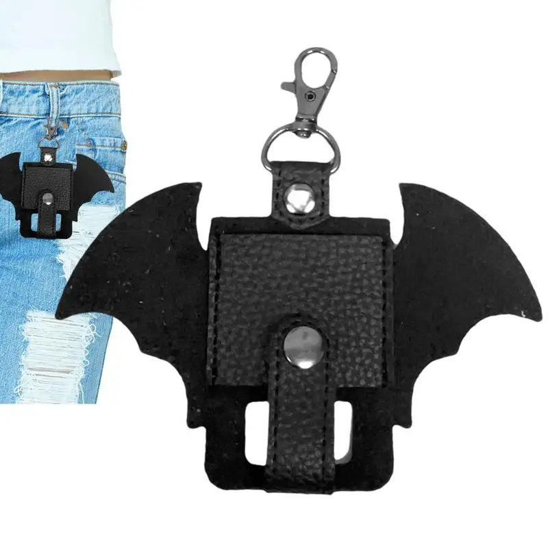 Inhaler Case Keychain Carrying Pouch Storage Bag Halloween Bat Wing Storage Organizer Inhaler Keychain Travel Case Inhaler Bag