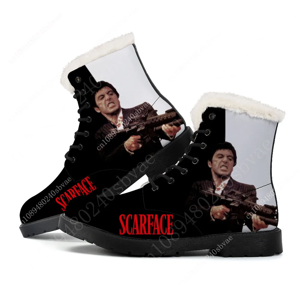 

Scarface Plush Boots Mens Womens Teenager Shoes Casual Boot Outdoor Light High Quality Couple Print on Demand Customize Shoe