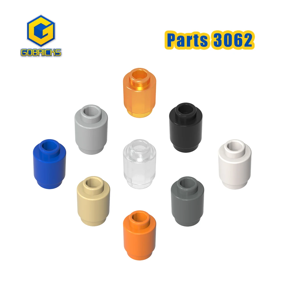 

Gobricks 100PCS 3062 Building Blocks Brick Round 1 x 1 Parts Open Stud Corner DIY Compatible With MOC High-Tech Educational Toy