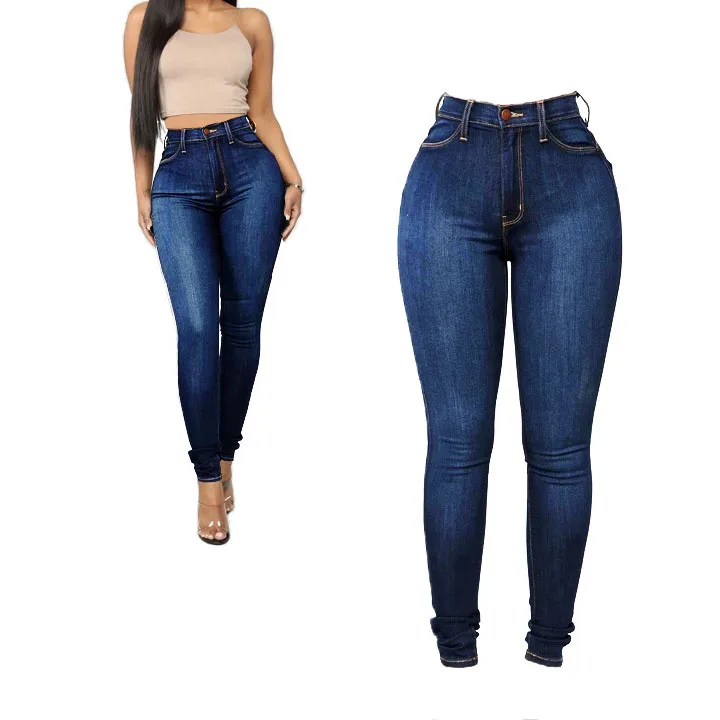 Jeans for Female Autumn and Winter New Fashion Solid Color Buttocks Sexy Casual Jeans