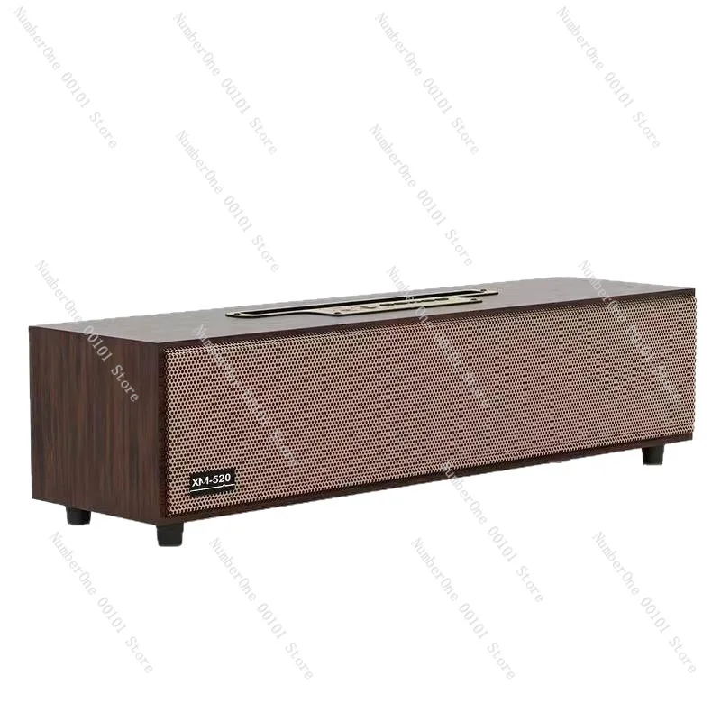 Retro wooden bluetooth speaker | XM-520 long desktop design, dual speakers, subwoofer mobile phone computer stereo