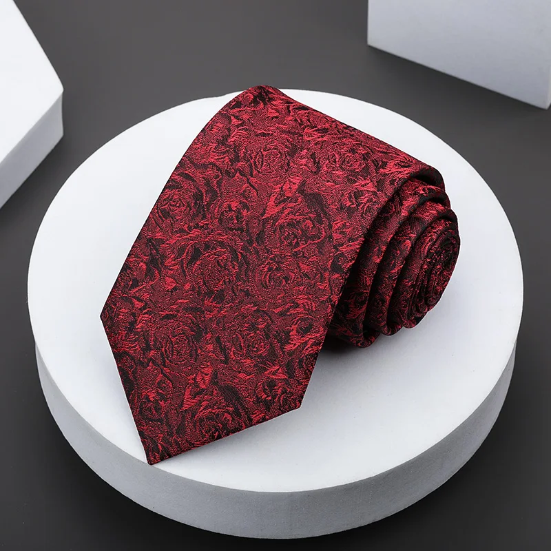 عالية الجودة نقطة صغيرة نمط 100% الحرير الرجال ربطة العنق الأعمال مأدبة قميص ملحق 8 سنتيمتر واسعة اليدوية معقود رابطة عنق حريرية #6